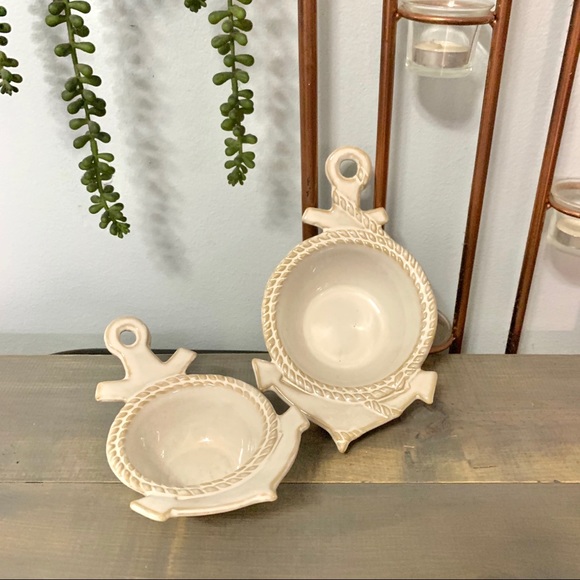 Other - Nautical Anchor Decorative Ceramic Bowls 2 Sizes